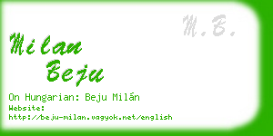 milan beju business card